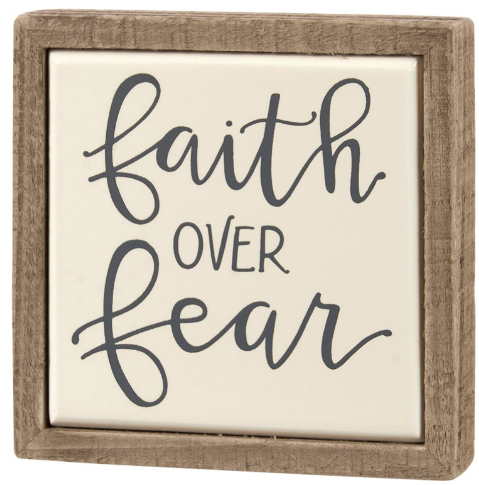 Faith Over Fear Box Sign Mini