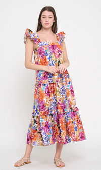 Meet Me in Santorini Fall Fiesta Ruffle Maxi Dress