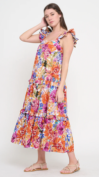 Meet Me in Santorini Fall Fiesta Ruffle Maxi Dress