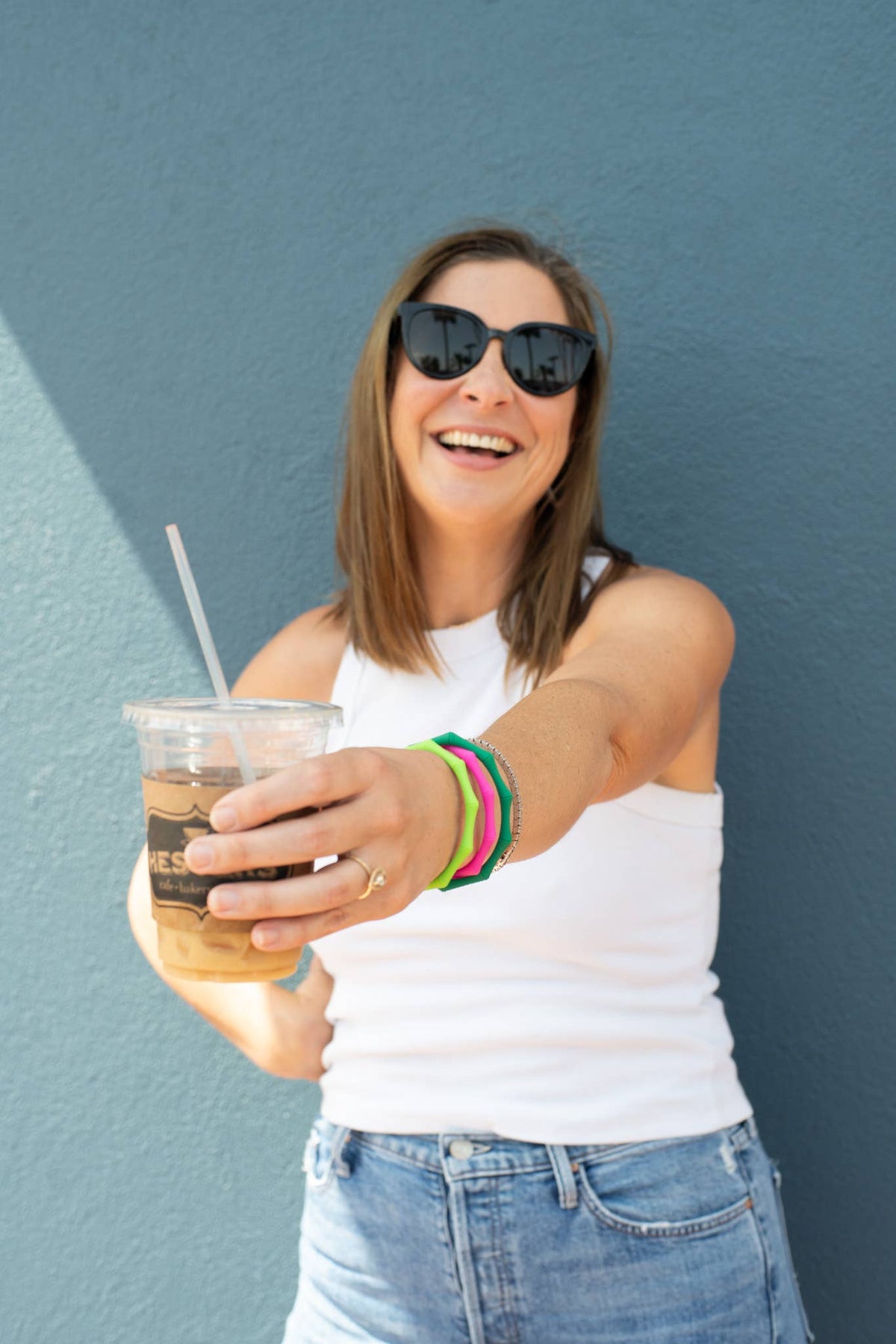 Waterproof Bamboo Bracelet | Travel-Ready Wristwear: Marbled Sea Green