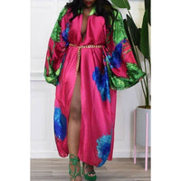 LONG SLEEVE FRONT OPEN KIMONO: ORANGE / ONE SIZE(3)