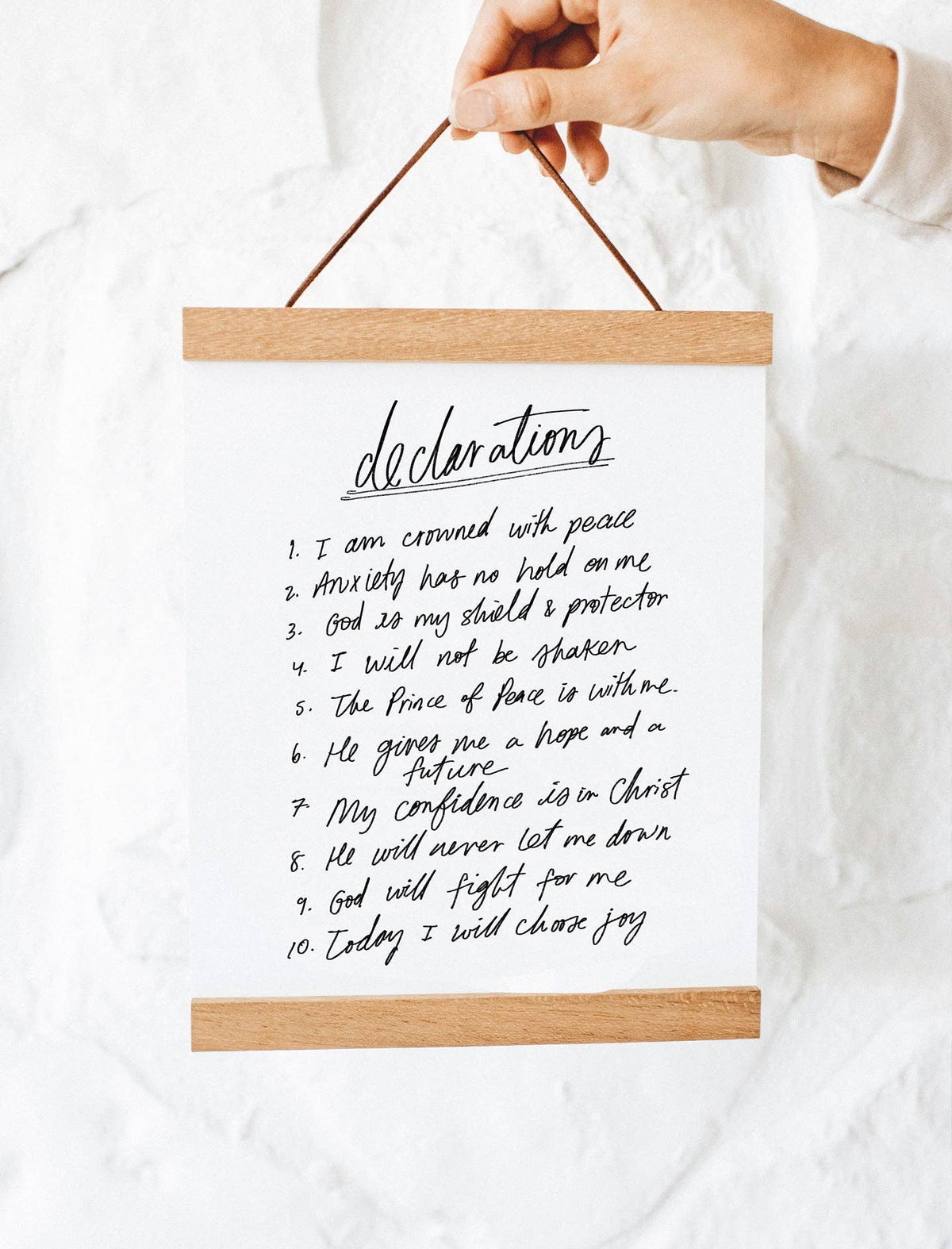 8x10 Declarations: Print with banner wood