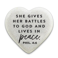 LCP Scripture Stone Hope Hearts Peace - Heart Stone