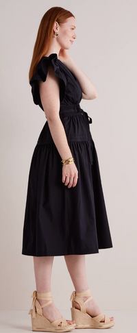 Francine Flutter Sleeve Poplin Midi Dress: Multiple colors