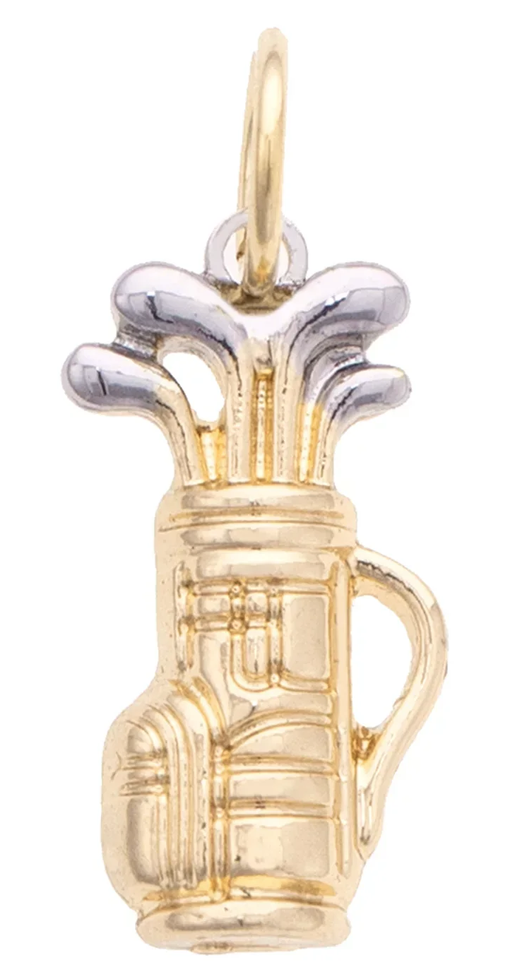 CANVAS STYLE CHARM BAR-Golf Bag Charm in Shiny Gold
