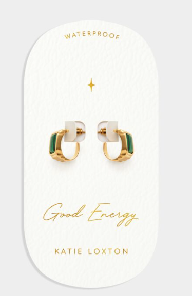'Good Energy' Waterproof Gold Hoop Earrings