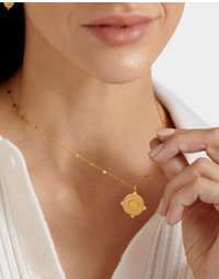 'Happiness' Waterproof Gold Antique Coin Necklace