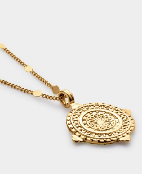 'Happiness' Waterproof Gold Antique Coin Necklace