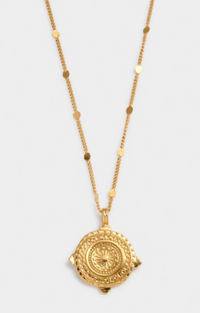 'Happiness' Waterproof Gold Antique Coin Necklace