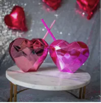 Heart Shaped Cup with Lid and Straw 23 oz