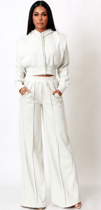 Nala Crop Hoodie And Wide Leg Jogger Set