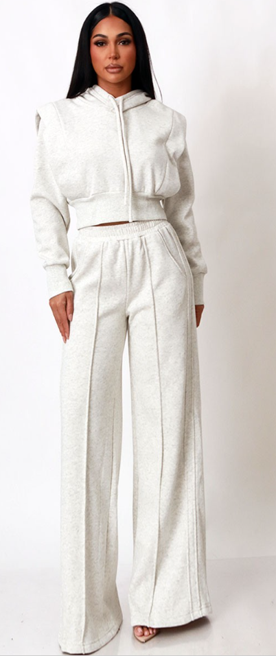 Nala Crop Hoodie And Wide Leg Jogger Set