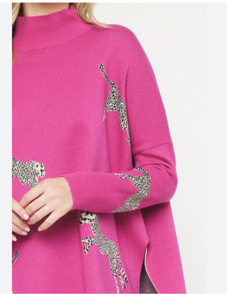 Cheetah Hot Pink Sweater