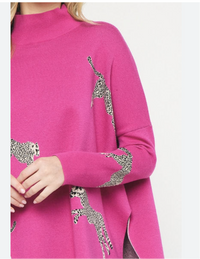 Cheetah Hot Pink Sweater