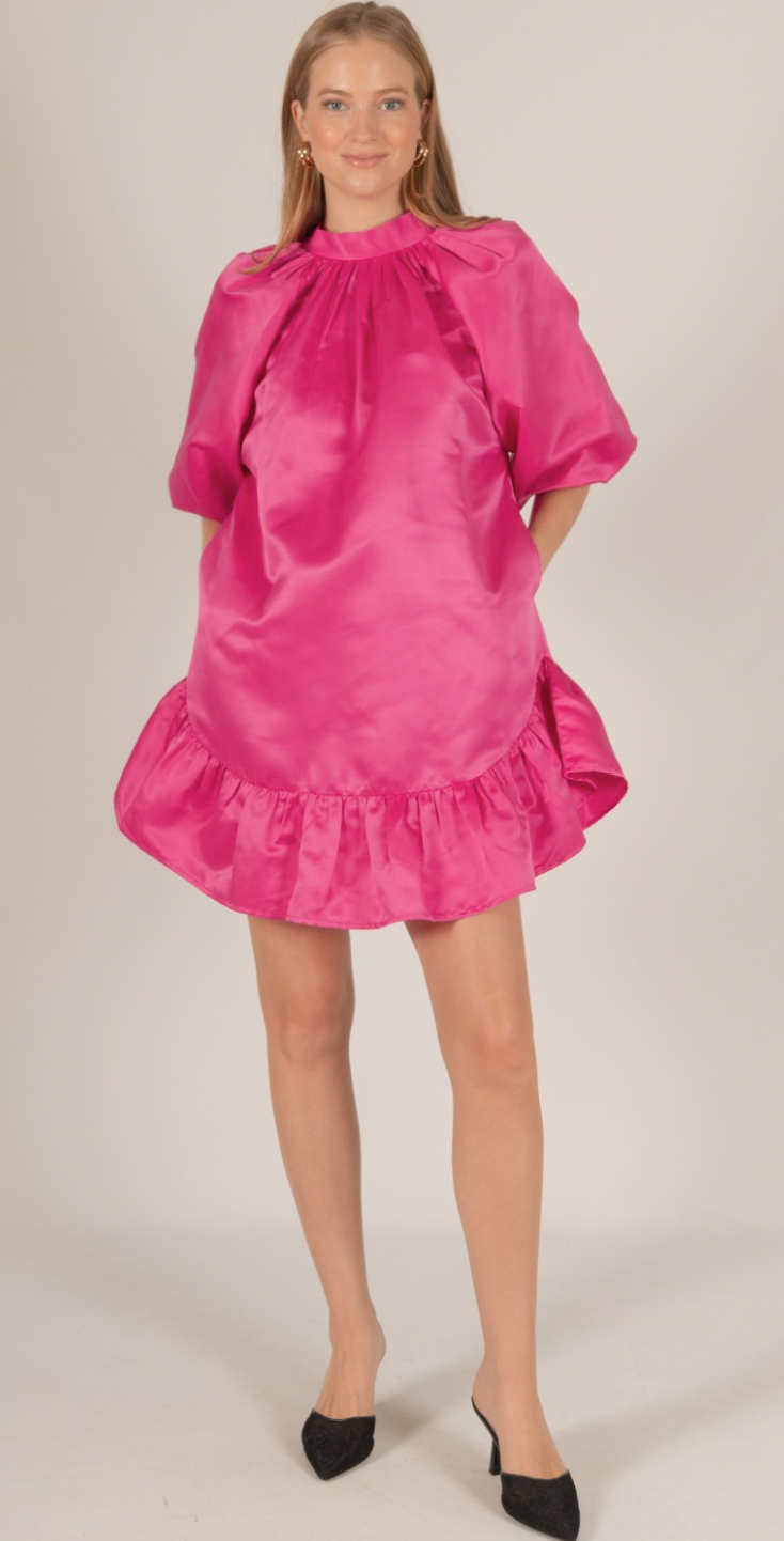 satin mock neck mini dress Classic Elegance Navy Satin Sleeveless Mock Neck Mini Dress