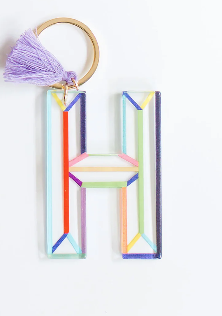 Acrylic Initial Keychain Collection | Clean Lines