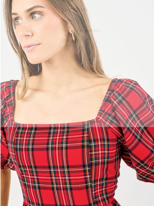 Isabel Top | Red Plaid
