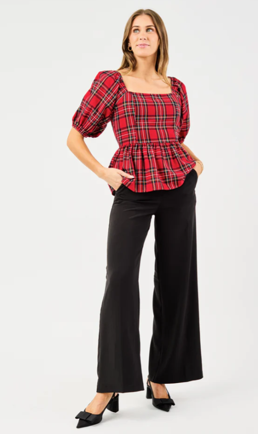 Isabel Top | Red Plaid