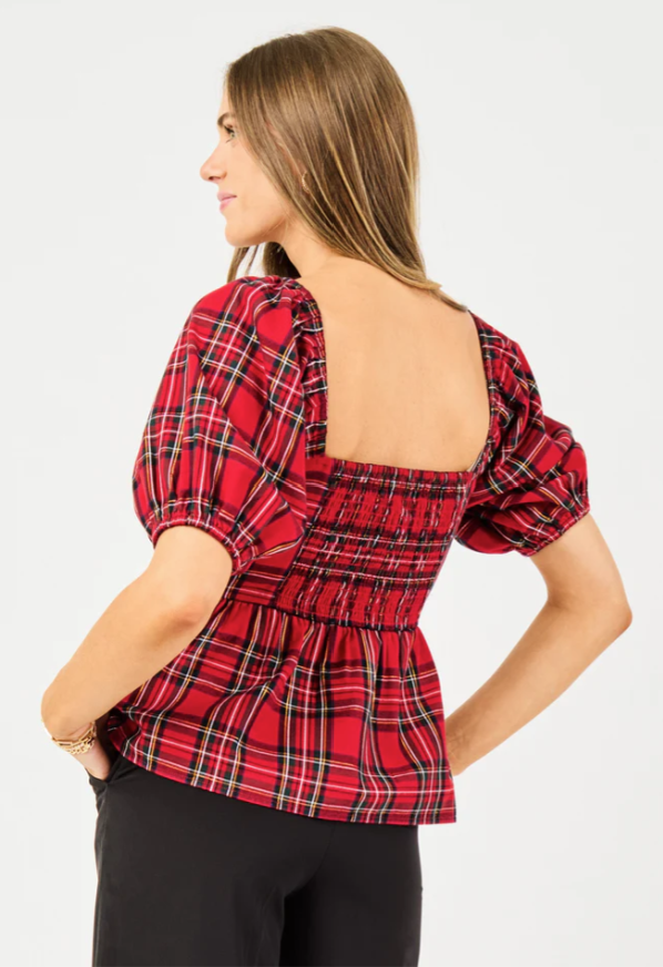 Isabel Top | Red Plaid