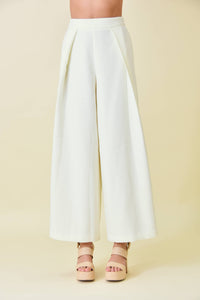 Francis Front Pleat Tailored Pant or Strapless Woven Side Slit Top -OLIVE or IVORY