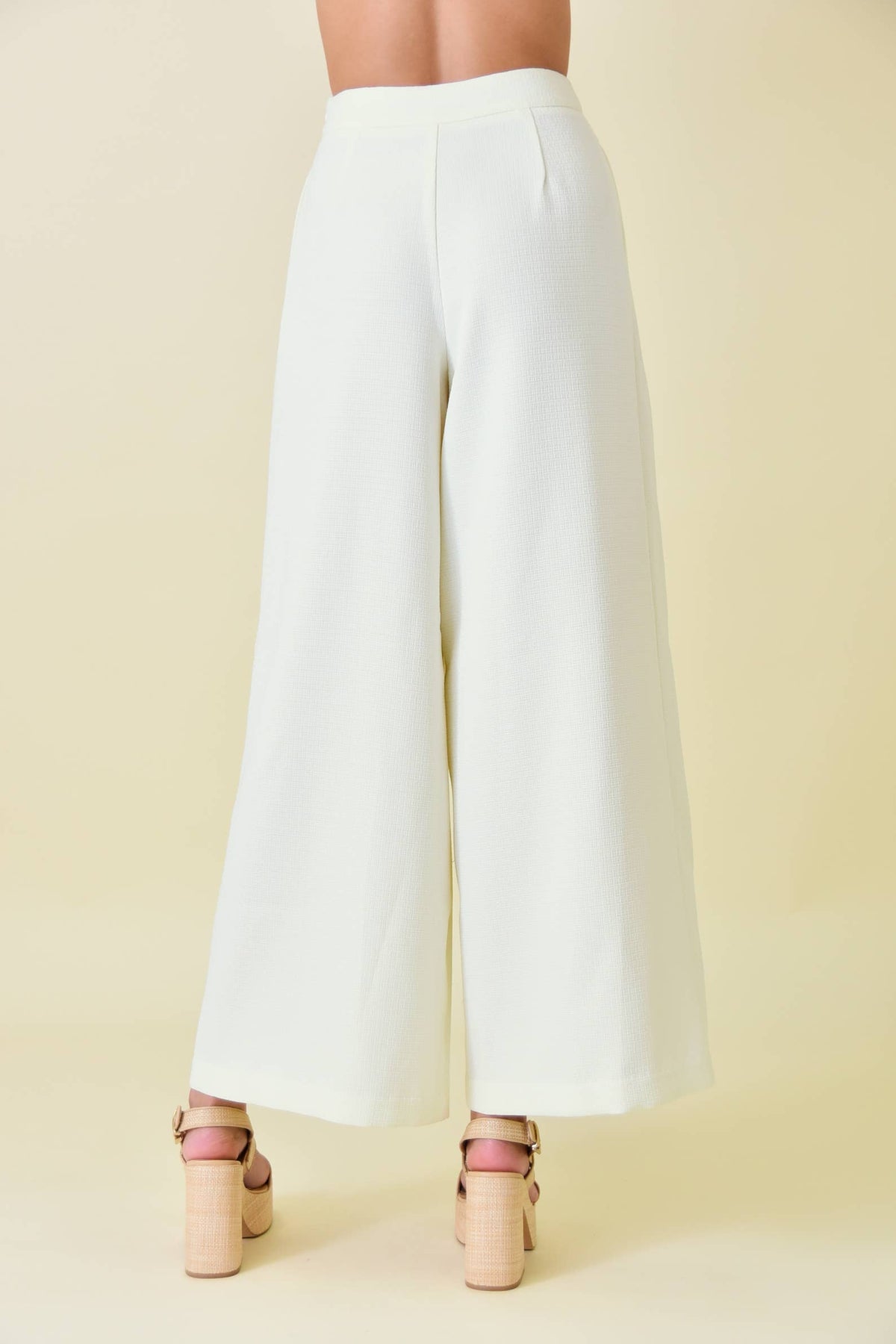 Francis Front Pleat Tailored Pant or Strapless Woven Side Slit Top -OLIVE or IVORY