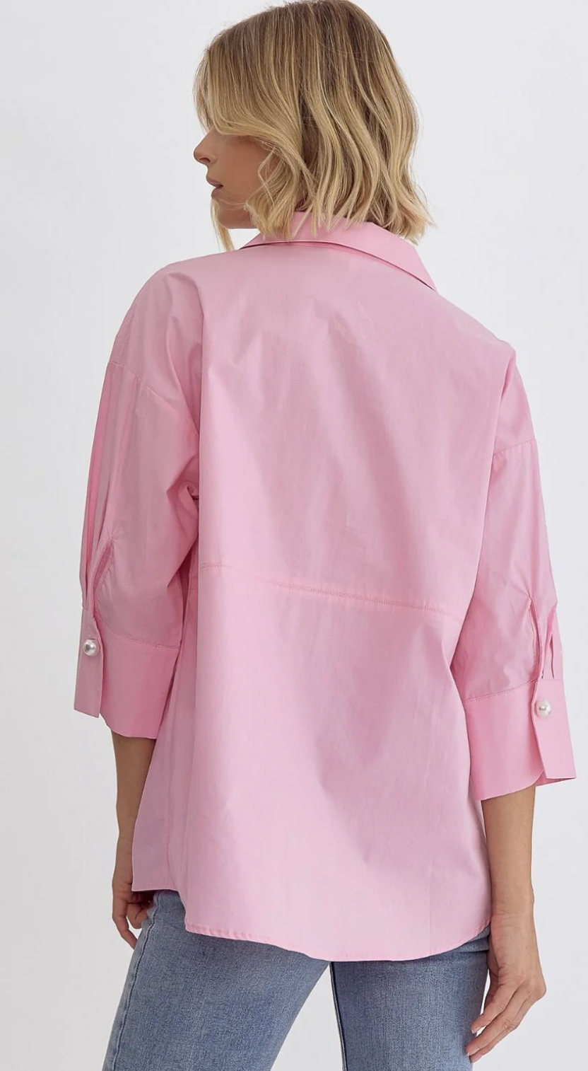 Kay Pearl Button Top