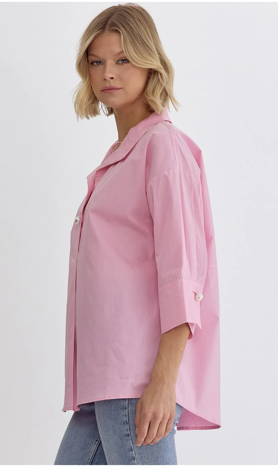 Kay Pearl Button Top