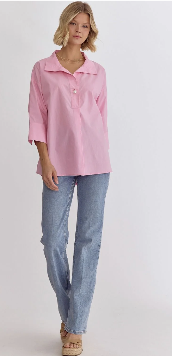 Kay Pearl Button Top
