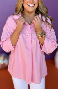 Kay Pearl Button Top