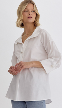 Kay Pearl Button Top