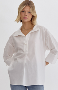 Kay Pearl Button Top