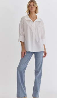 Kay Pearl Button Top