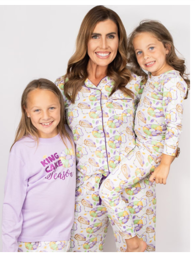 King Cake Love Family Pajamas
