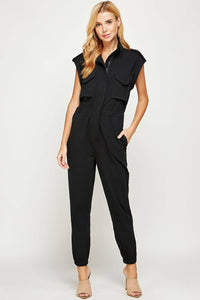 Kyra  Sleeveless Utility  Jumpsuit with Pockets