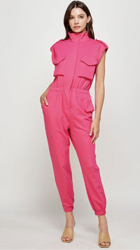 Kyra  Sleeveless Utility  Jumpsuit with Pockets