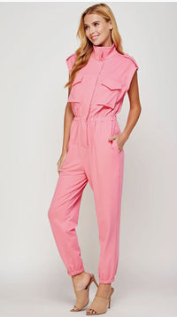 Kyra  Sleeveless Utility  Jumpsuit with Pockets