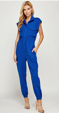 Kyra  Sleeveless Utility  Jumpsuit with Pockets