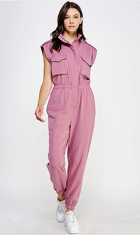 Kyra  Sleeveless Utility  Jumpsuit with Pockets