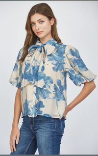 Dawn Neck Tie Sleeve Blouse