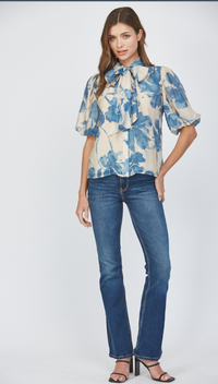 Dawn Neck Tie Sleeve Blouse