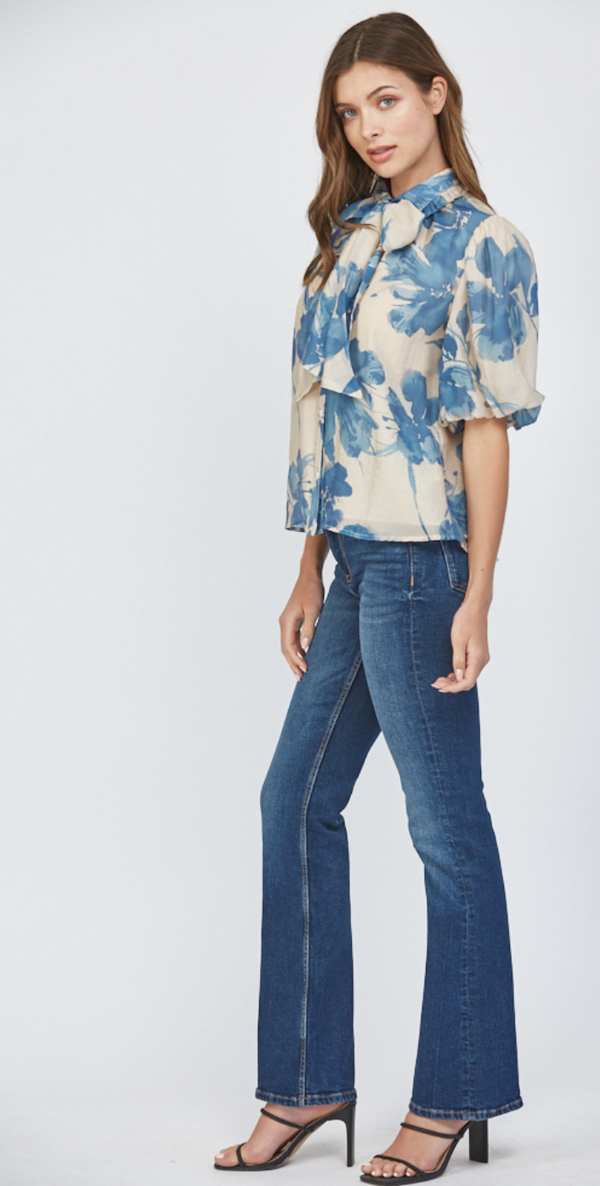 Dawn Neck Tie Sleeve Blouse
