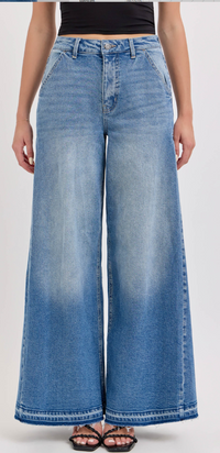 Laurel High Rise Wide Leg With Side Triangular Tuck Jeans