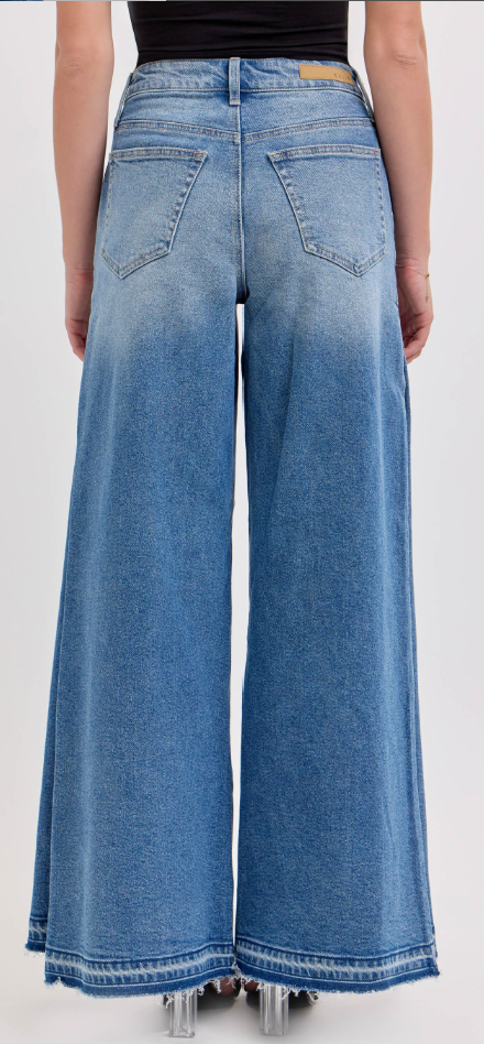 Laurel High Rise Wide Leg With Side Triangular Tuck Jeans