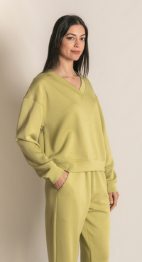 P. CILL Butter Modal V-Neck Pullover Top