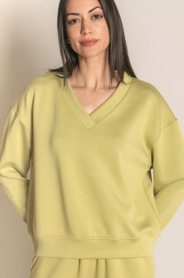 P. CILL Butter Modal V-Neck Pullover Top