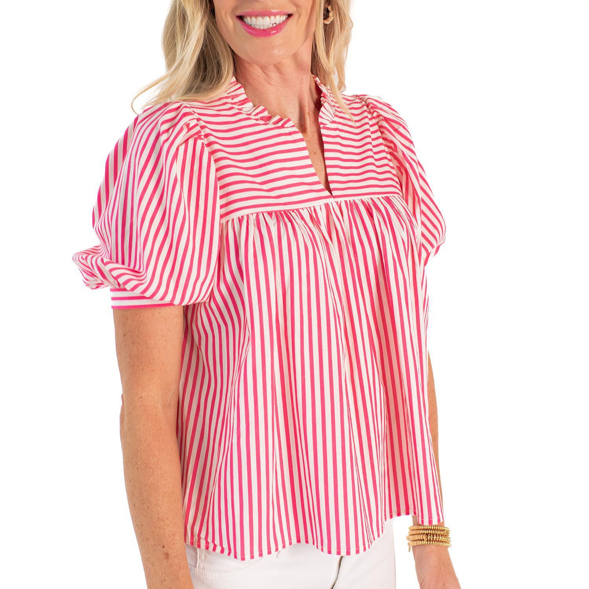Maggie Pink Striped Top