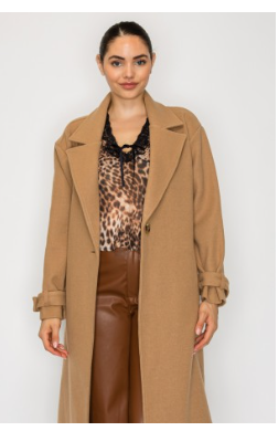 Corrine Mid-length Notch Collar Coat