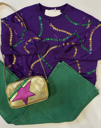 Mary Square Millie Mardi Gras Beads Top