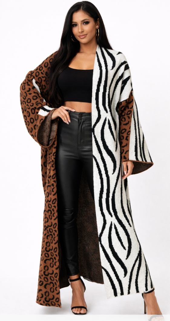 Zoe Mixed Animal Print Cardigan
