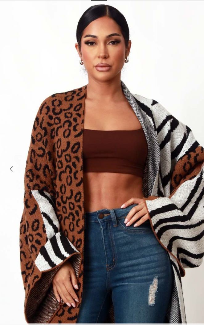 Zoe Mixed Animal Print Cardigan